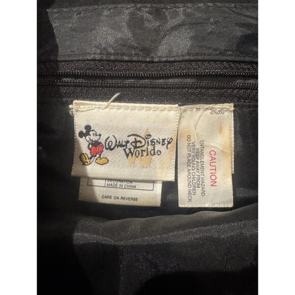 Vintage Walt Disney World Black Drawstring Backpack Embroidered Book Bag - Picture 6 of 7